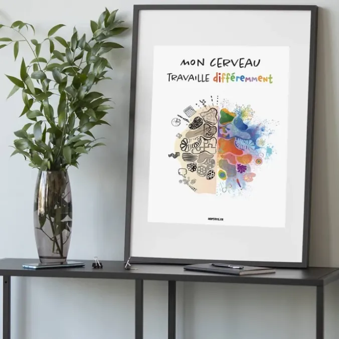 Affiche "Mon cerveau travaille différemment"