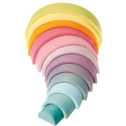 Arc-en-ciel en bois pastel