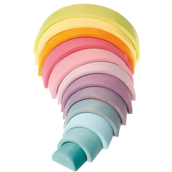 Arc-en-ciel en bois pastel