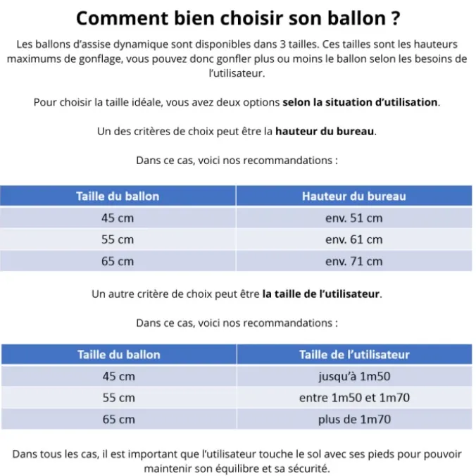 Ballon d'assise dynamique Bouncyband - 65 cm
