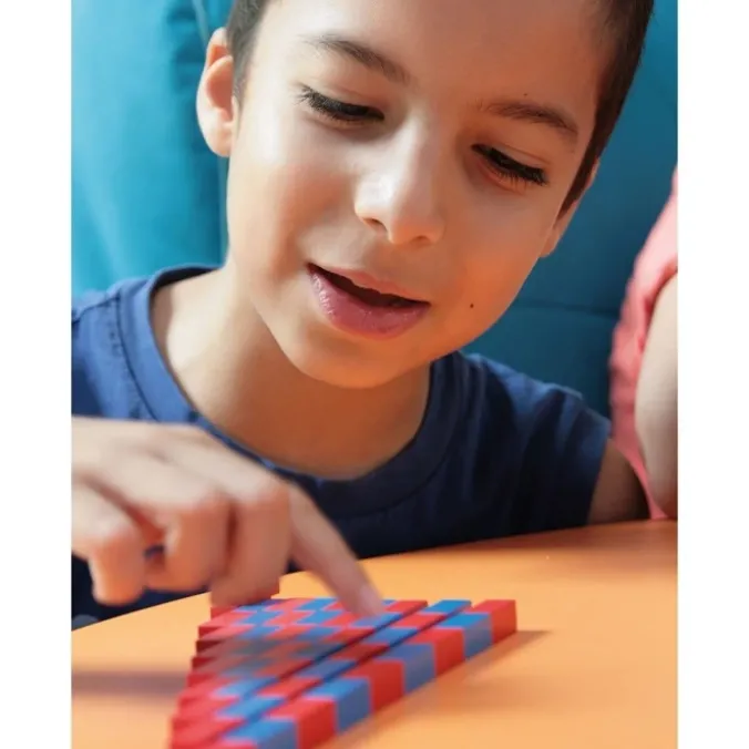 Barres rouges et bleues Montessori