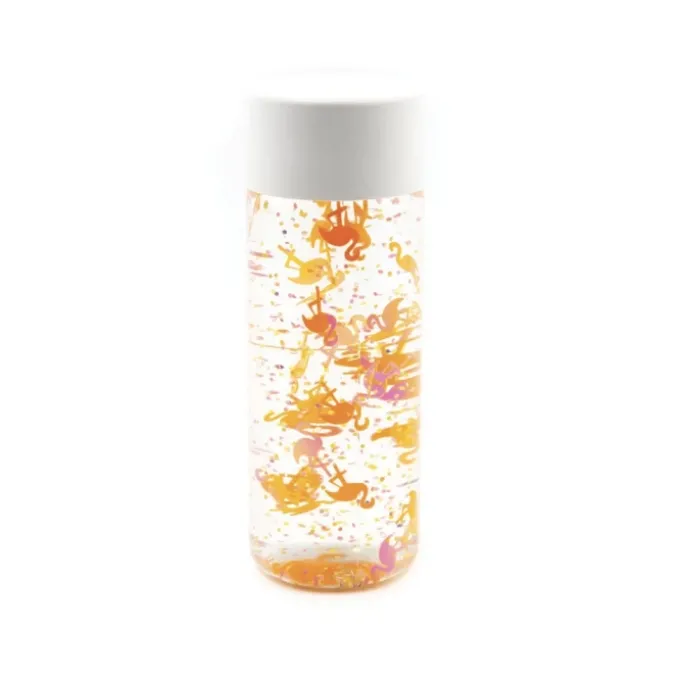 Bouteille sensorielle flamants oranges