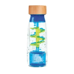Bouteille sensorielle spirale bleue