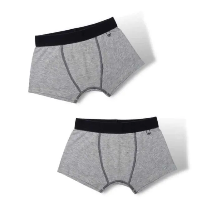 Boxers garçon ultra doux gris - Lot de 2