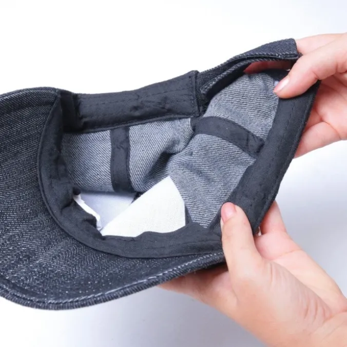 Casquette denim lestee