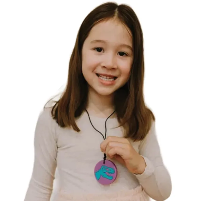 Collier dino - violet et vert