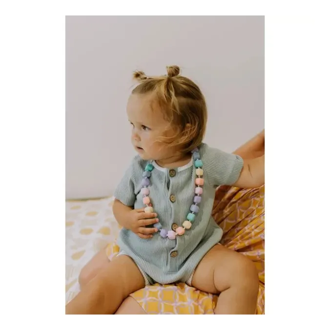 Collier princesse et le pois arc-en-ciel - pastel