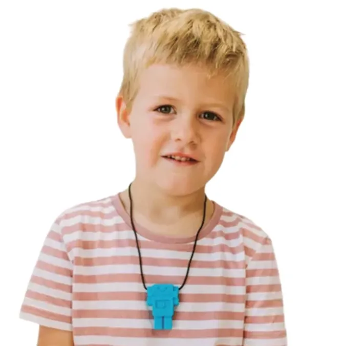 Collier robot bleu hawaiien