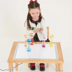 Console bois avec table lumineuse