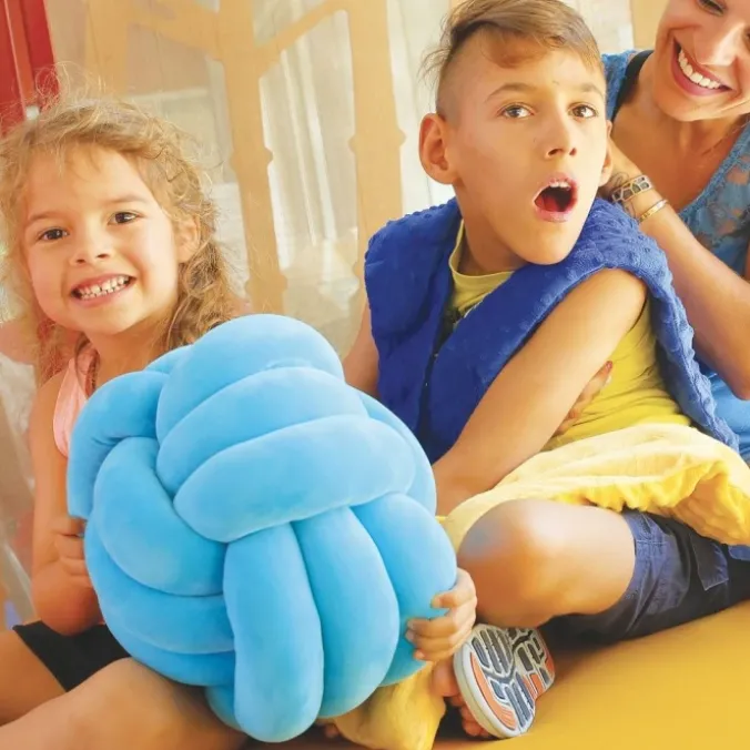 Coussin nœud - Bleu