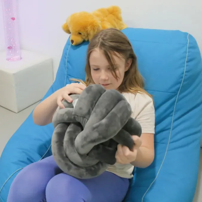 Coussin nœud - Gris