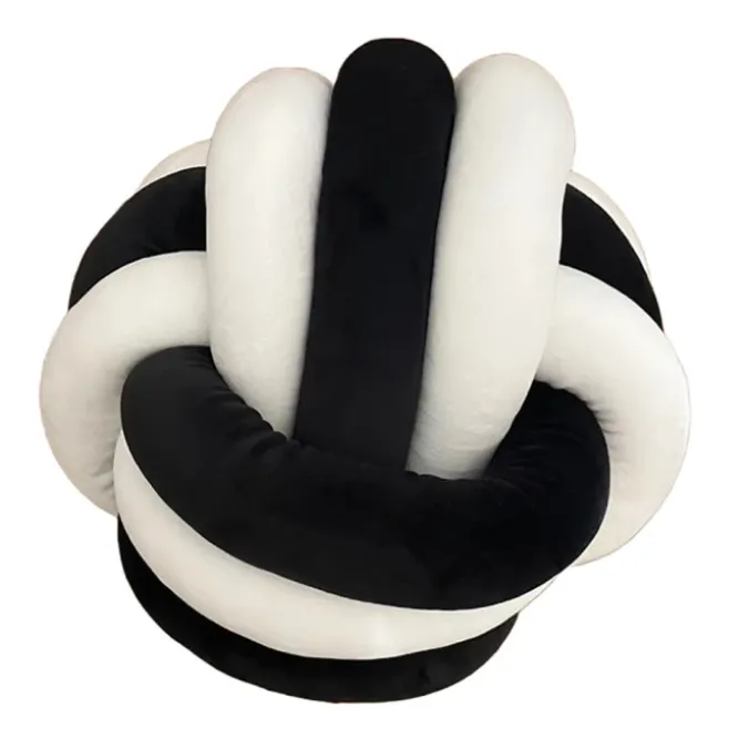 Coussin nœud - Noir / Blanc