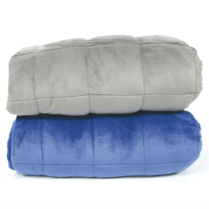 Couverture lestée 50 x 70 cm - 2 kg - bleu/gris foncé
