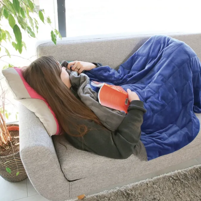 Couverture lestée 100 x 150 cm - 3 kg - bleu/gris foncé