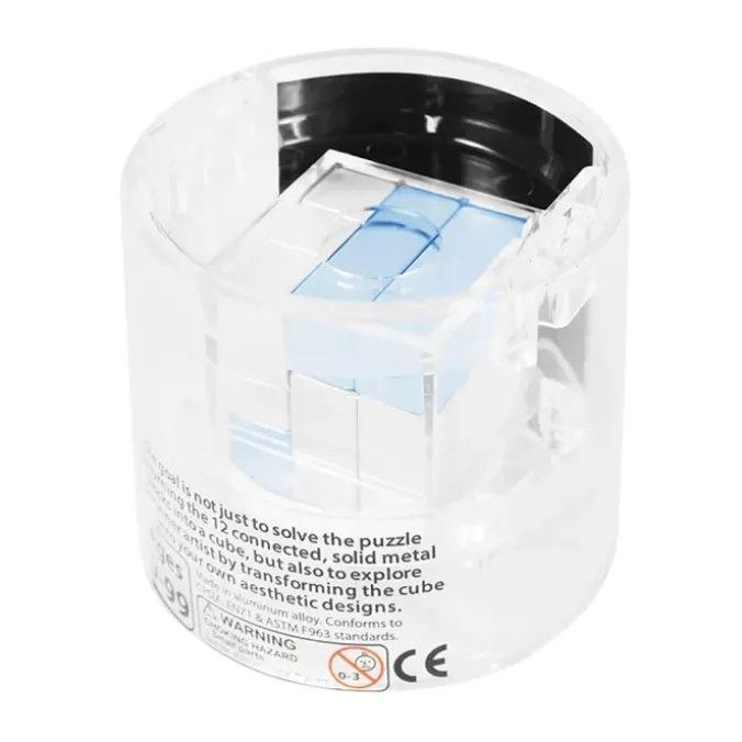 Cube metal - argent/bleu