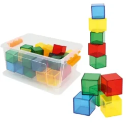 Cubes transparents arc-en-ciel