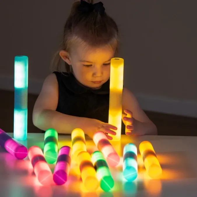 Cylindres lumineux sensoriels - lot de 12
