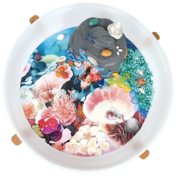 Décor rivière de corail pour bac d'exploration rond