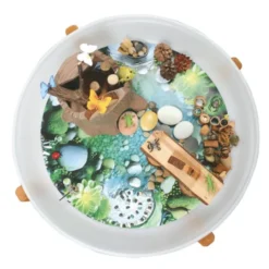 Décor sous-bois pour bac d'exploration rond