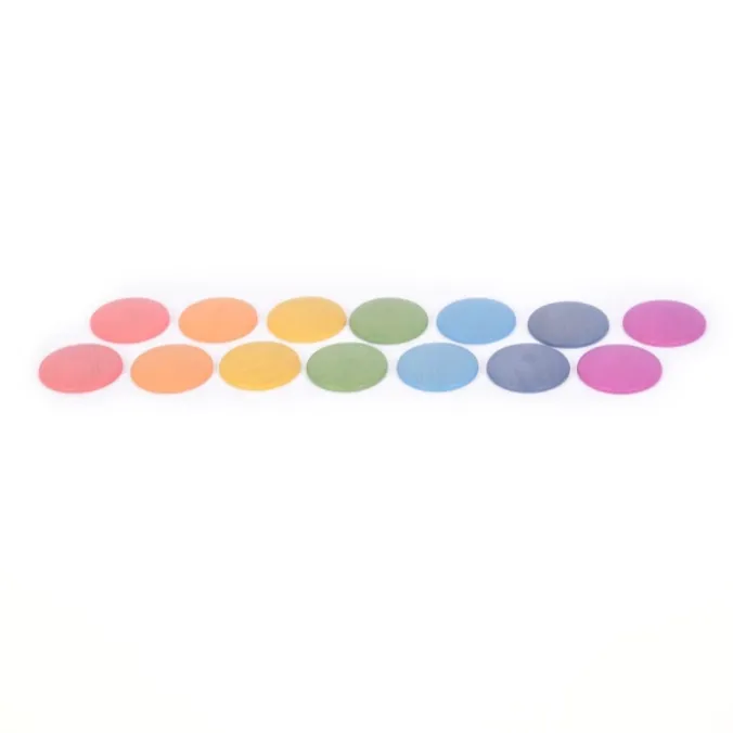 Disques en bois arc-en-ciel