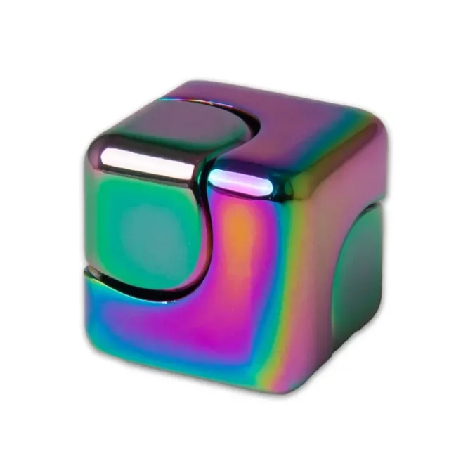 Fidget cube métallique rotatif