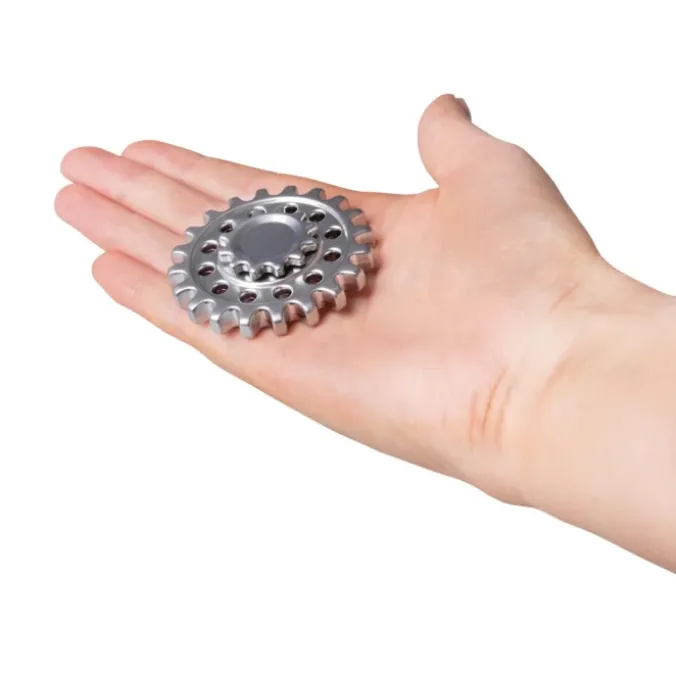Fidget gear spinner métallique