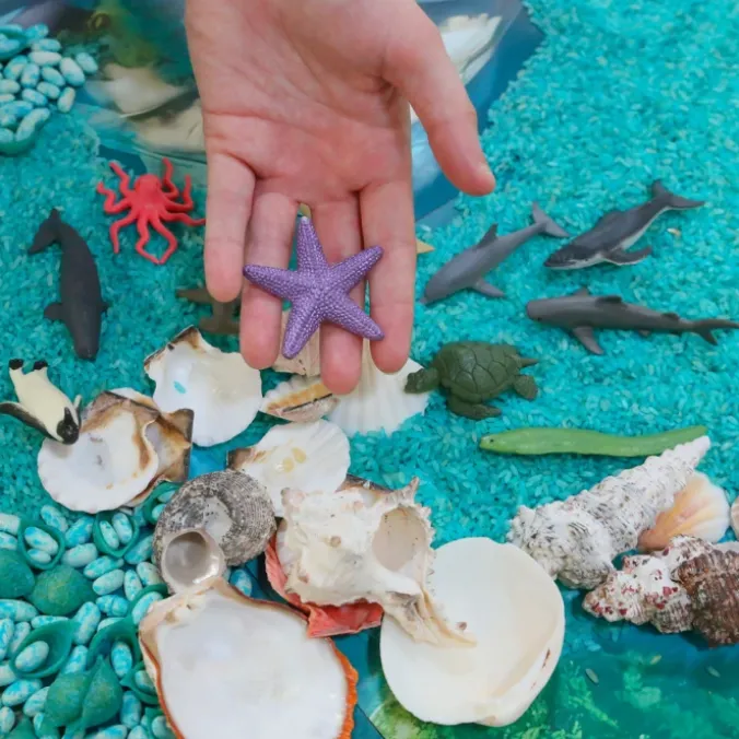 Figurines autour de l'ocean