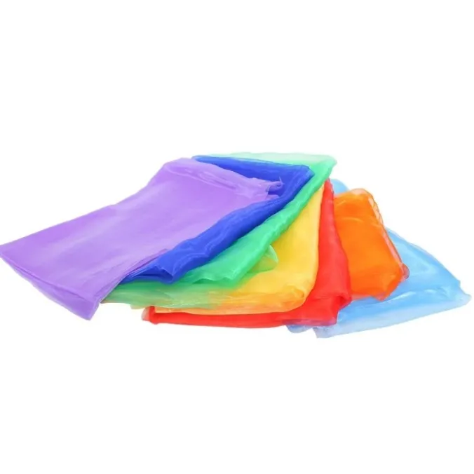 Foulards arc-en-ciel organza (par 7)