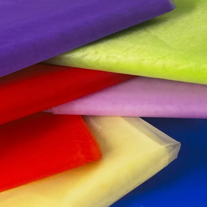 Foulards arc-en-ciel organza (par 7)