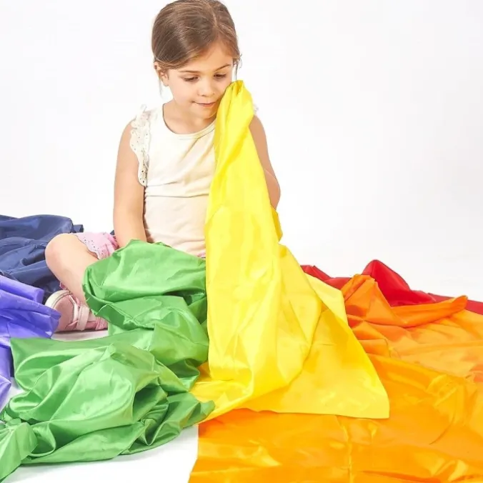 Foulards arc-en-ciel satin (par 7)