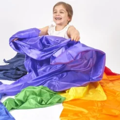 Foulards arc-en-ciel satin (par 7)