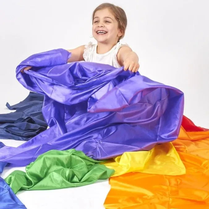 Foulards arc-en-ciel satin (par 7)