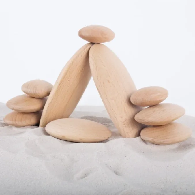 Galets en bois par 20