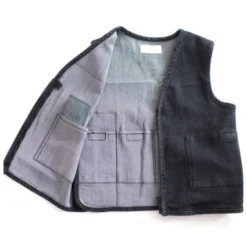 Gilet stretch en jean noir lesté