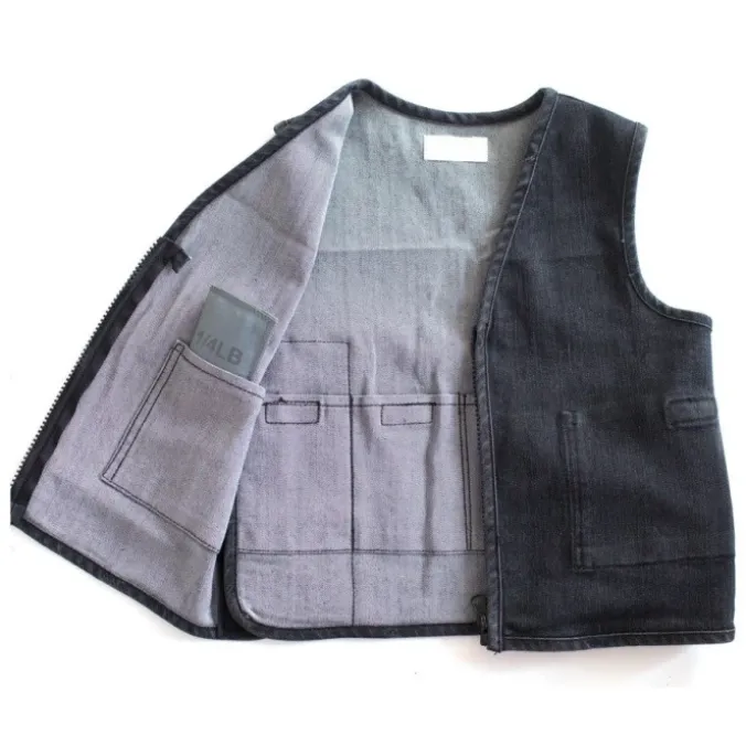 Gilet stretch en jean noir lesté