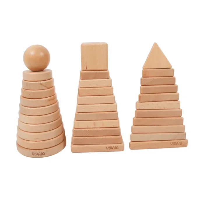 Jeu d'encastrement en bois - 3 formes
