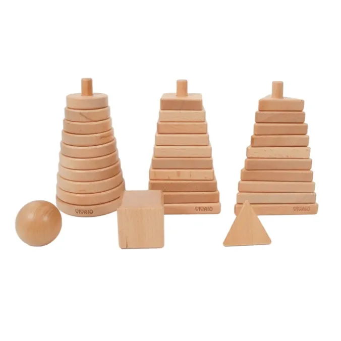 Jeu d'encastrement en bois - 3 formes