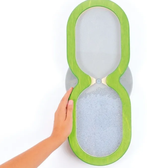 Jeu mural sablier perles de verre - vert