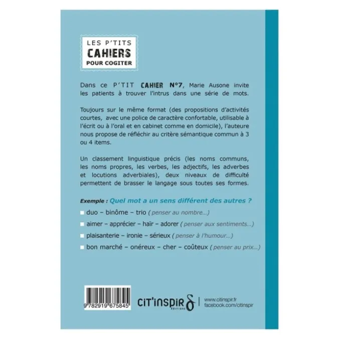 Les p'tits cahiers pour cogiter - n°7 vive la différence