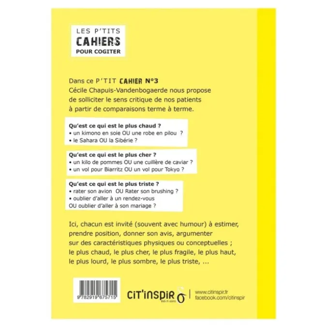 Les p'tits cahiers pour cogiter - n°3 comparons