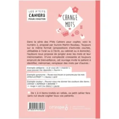 Les p'tits cahiers pour cogiter - n°2 change mots