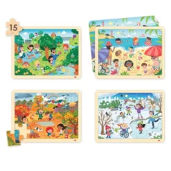 Lot de 4 puzzles les quatre saisons et un monde durable