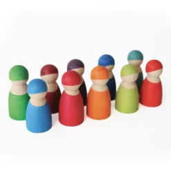 Lutins de bois multicolores par 12