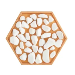Panneau sensoriel hexagonal - pierres blanches