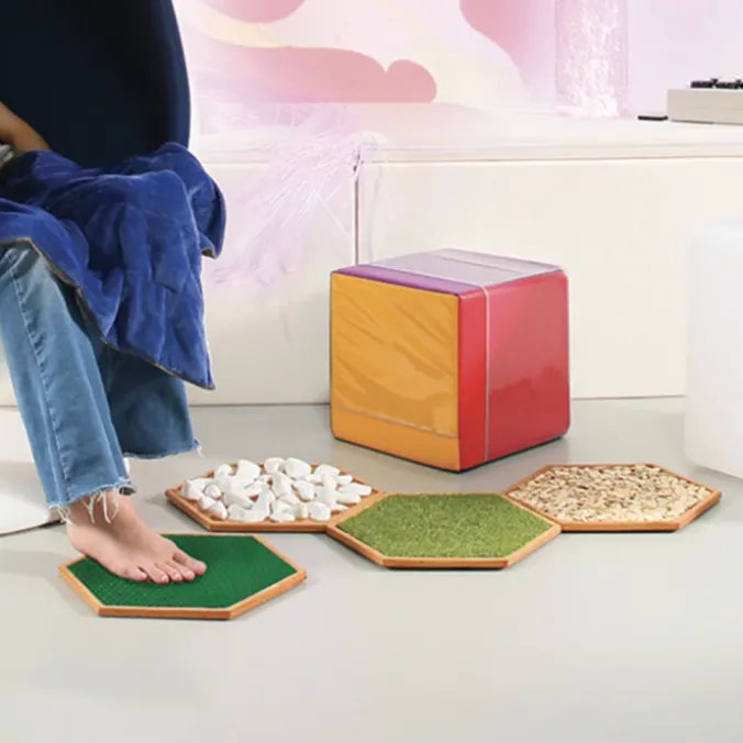 Panneau sensoriel hexagonal - orge blanc