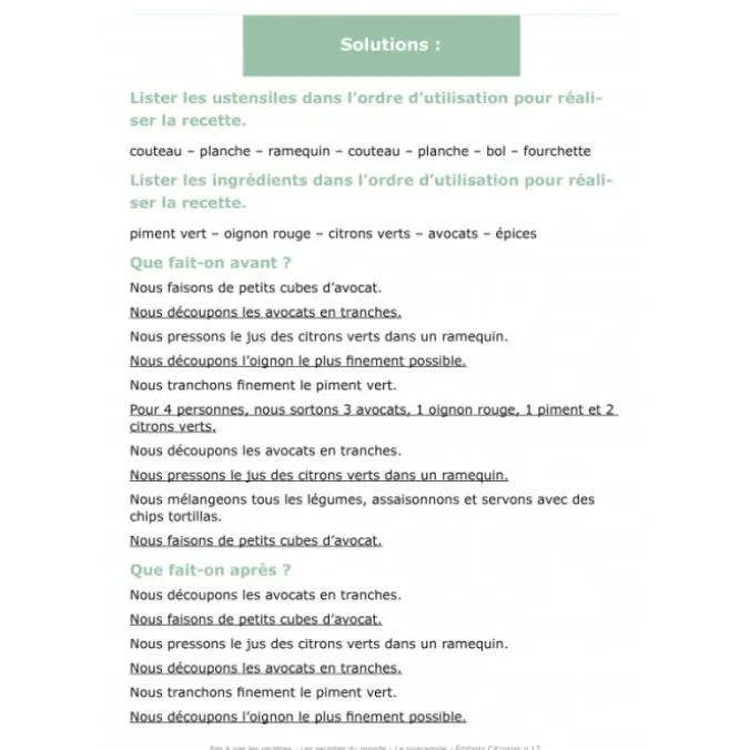 Pas à pas les recettes : la cuisine du monde