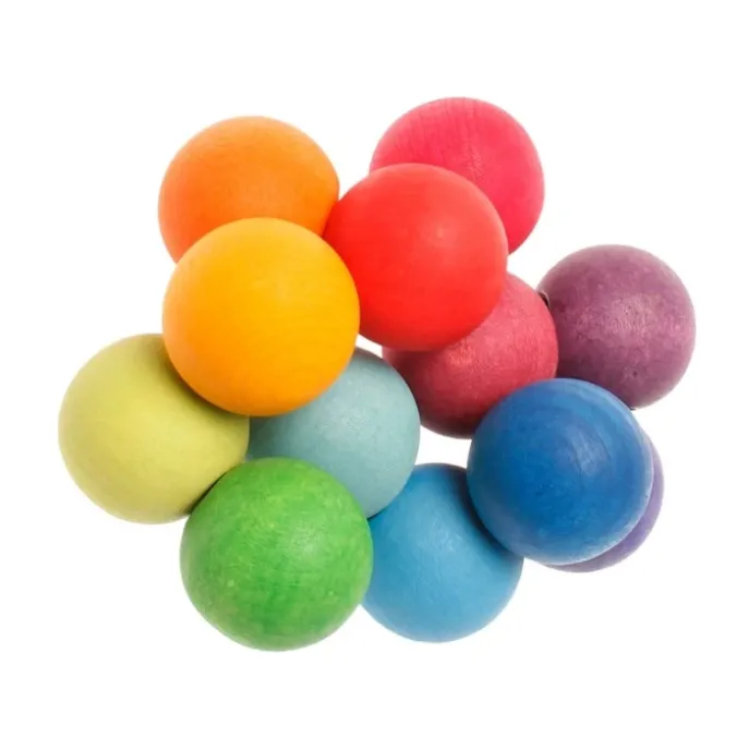 Perles de bois arc-en-ciel