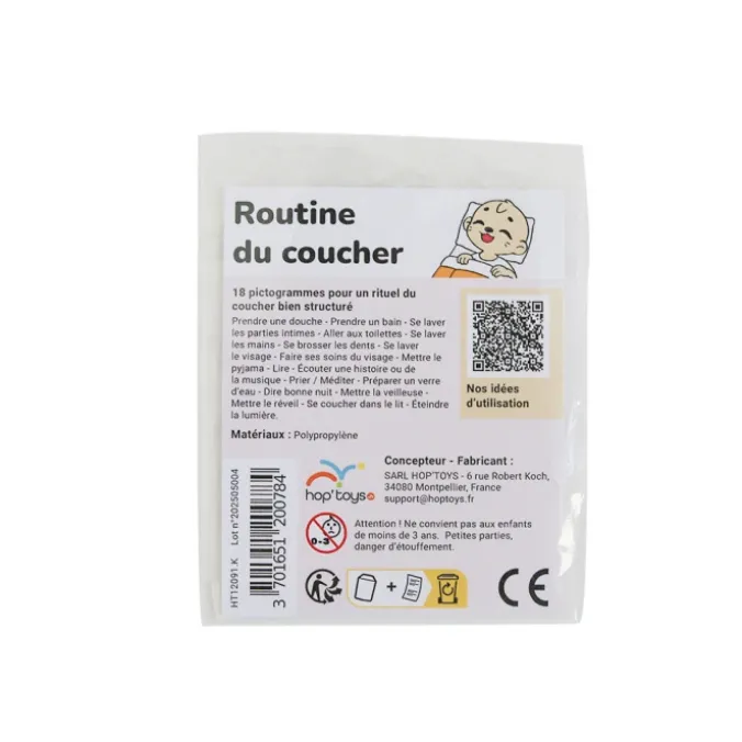18 pictogrammes - Routine du coucher - Style kawaii