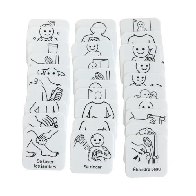 30 pictogrammes - Se doucher - Style épuré