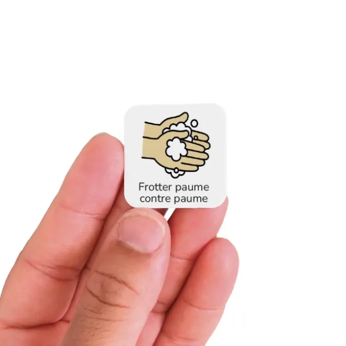 18 pictogrammes - Se laver les mains - Style kawaii